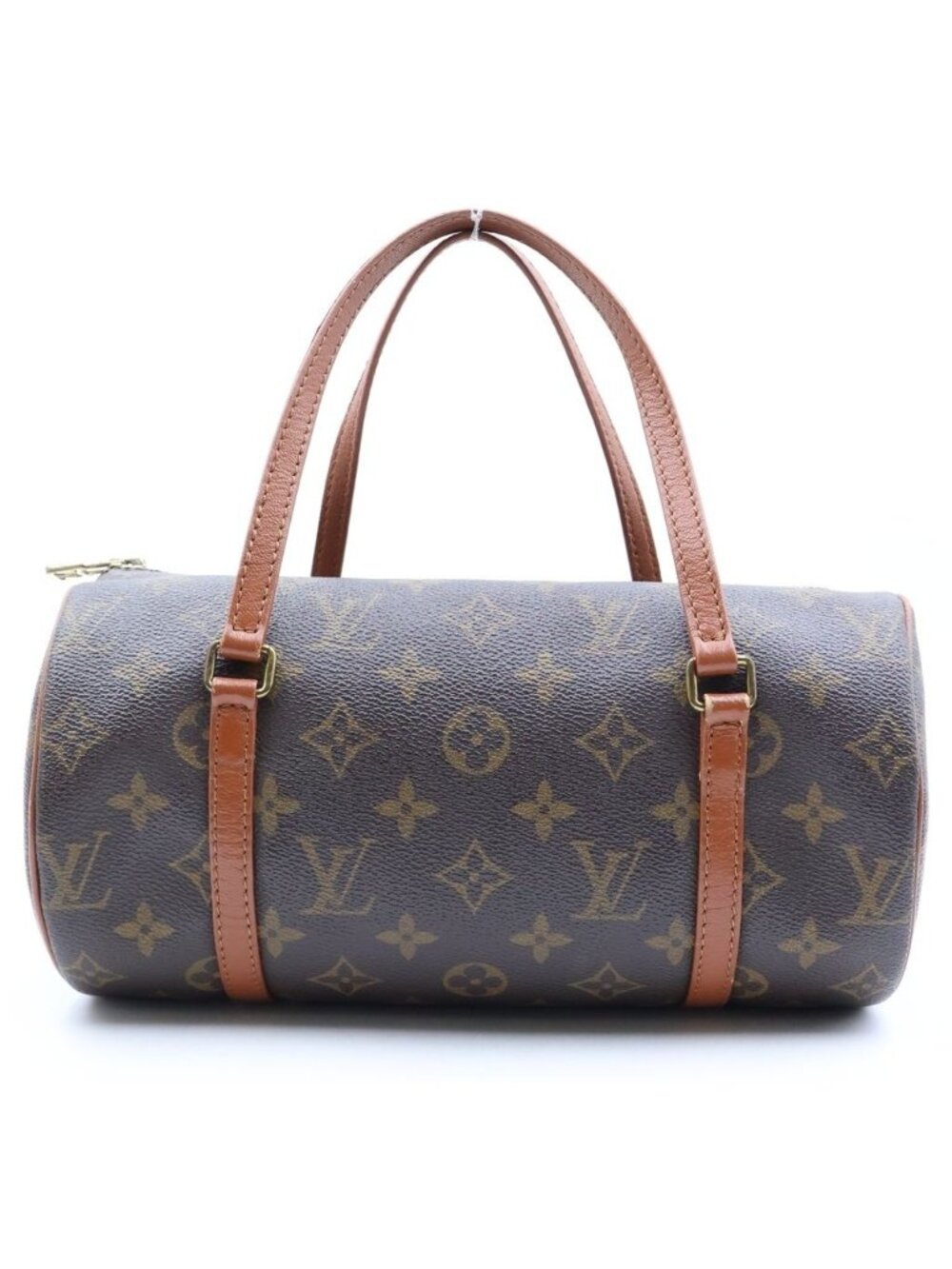 Louis Vuitton Monogram Papillon 26 Boston Bag Brown Leather Gold